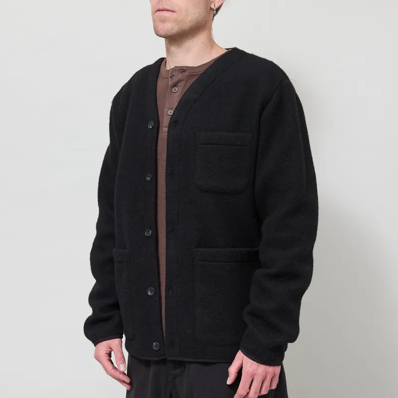 Anerkjendt Aksigurd Boiled Wool Overshirt Caviar-1