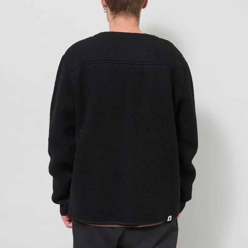Anerkjendt Aksigurd Boiled Wool Overshirt Caviar-2