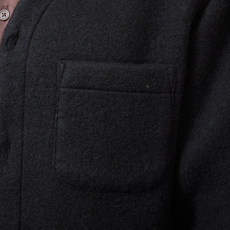 Anerkjendt Aksigurd Boiled Wool Overshirt Caviar-5