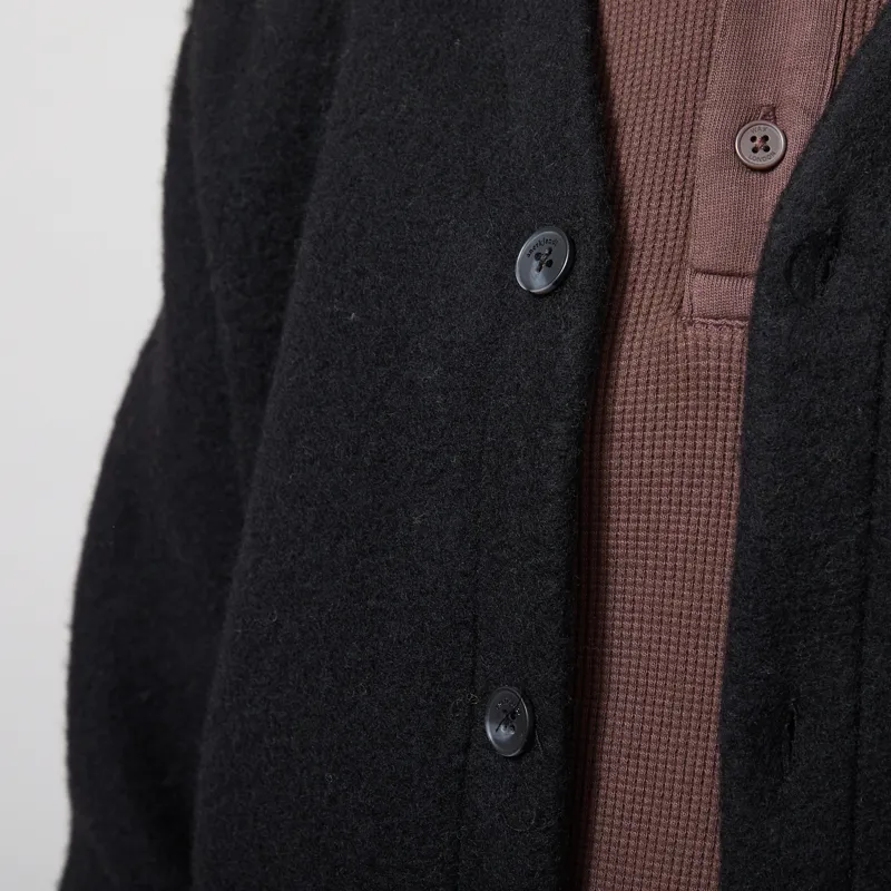 Anerkjendt Aksigurd Boiled Wool Overshirt Caviar-4