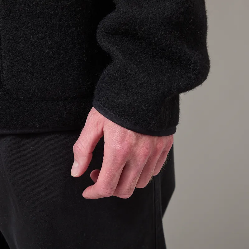 Anerkjendt Aksigurd Boiled Wool Overshirt Caviar-7