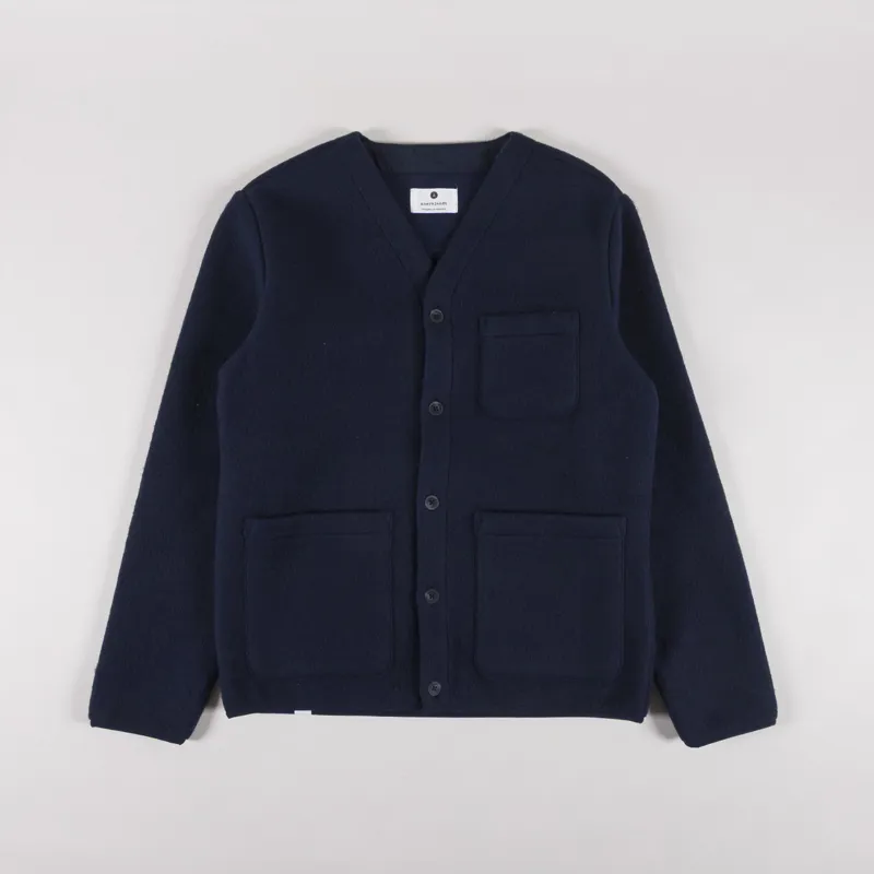 Anerkjendt Aksigurd Boiled Wool Overshirt Sky Captain