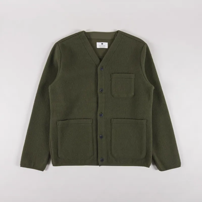 Anerkjendt Aksigurd Boiled Wool Overshirt Forest Night