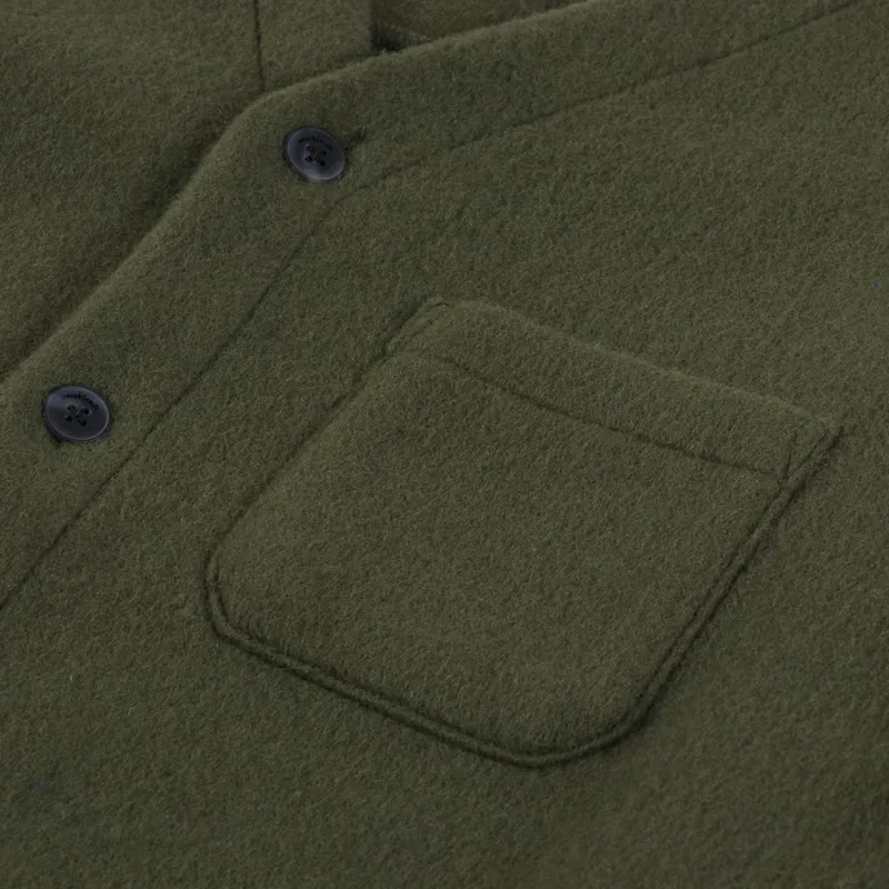 Anerkjendt Aksigurd Boiled Wool Overshirt Forest Night-5