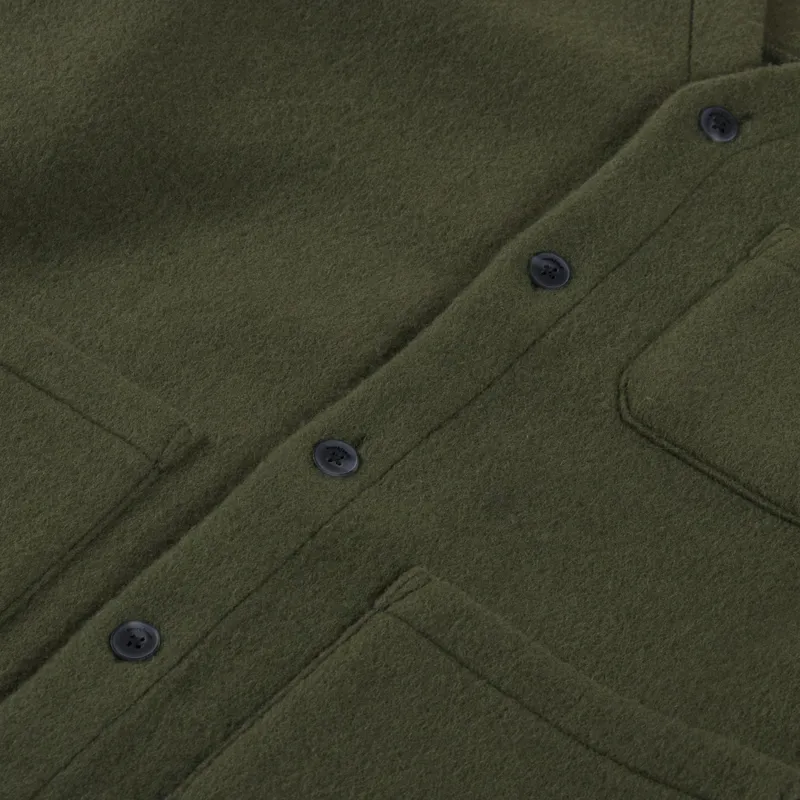 Anerkjendt Aksigurd Boiled Wool Overshirt Forest Night-4