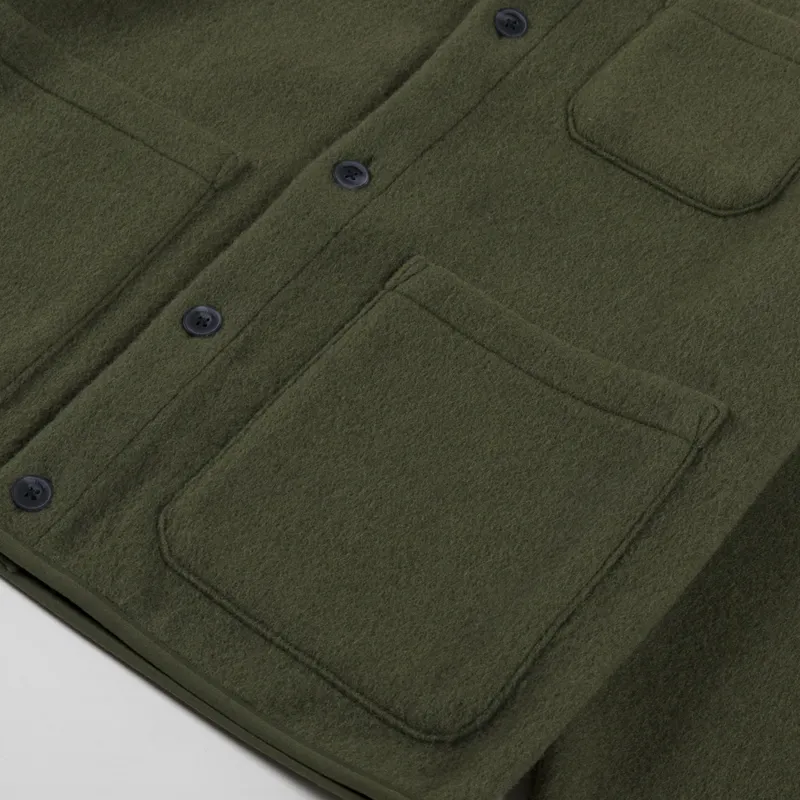 Anerkjendt Aksigurd Boiled Wool Overshirt Forest Night-6