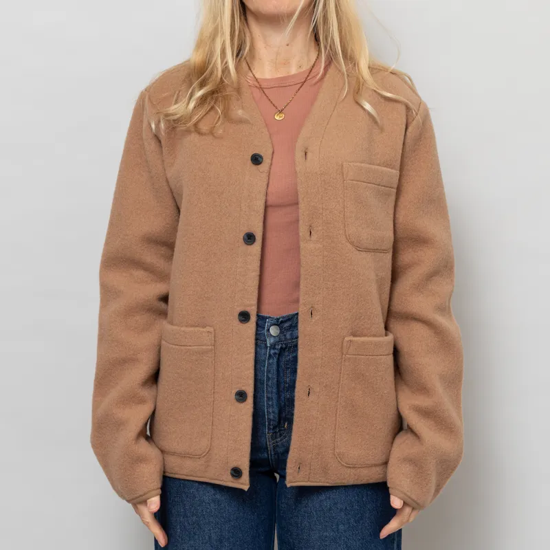 Anerkjendt Womens Aksigurd Boiled Wool Overshirt Tiger's Eye