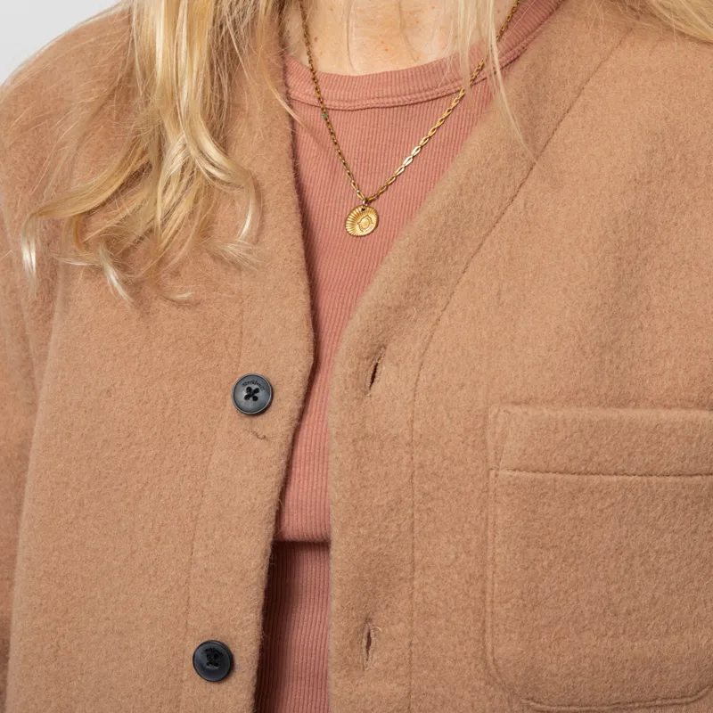 Anerkjendt Womens Aksigurd Boiled Wool Overshirt Tiger's Eye-10