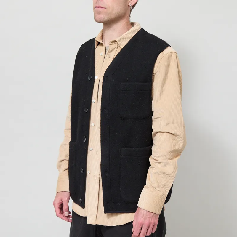 Anerkjendt Akrasmus Boiled Wool Gilet Caviar-1