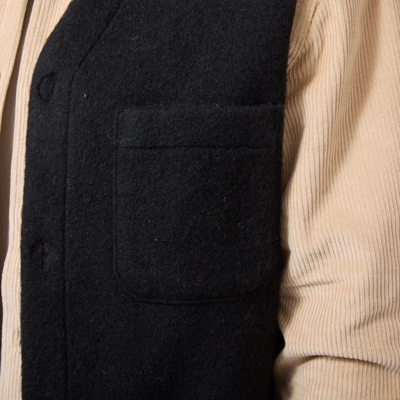 Anerkjendt Akrasmus Boiled Wool Gilet Caviar-4
