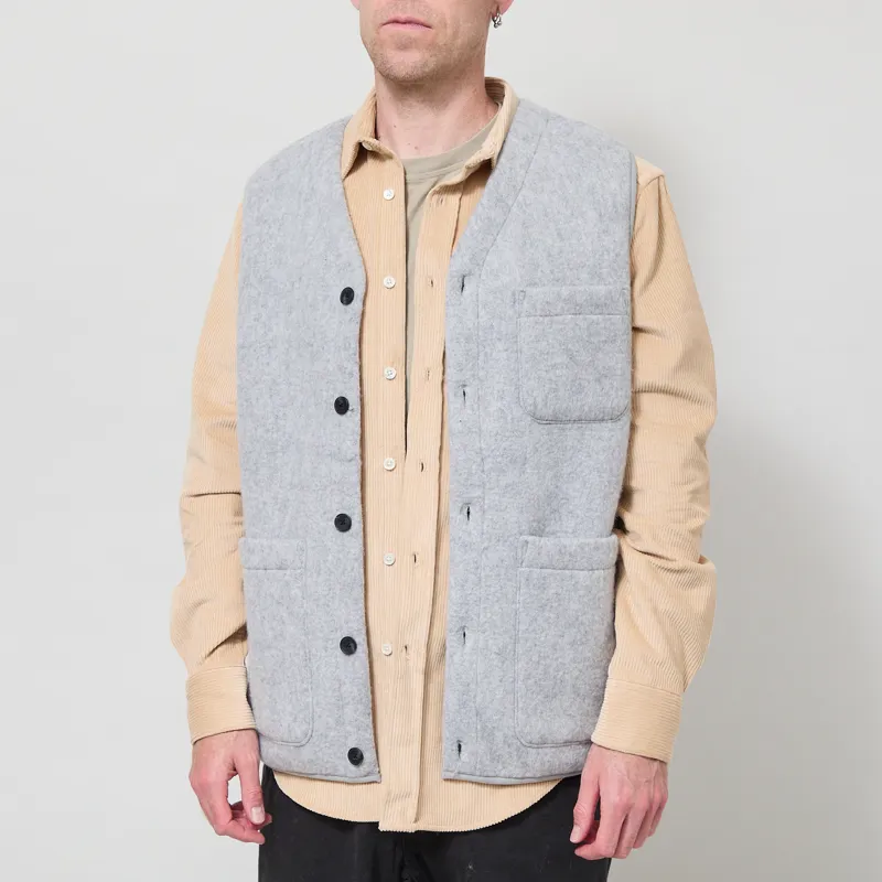 Anerkjendt Akrasmus Boiled Wool Gilet Light Grey Mel