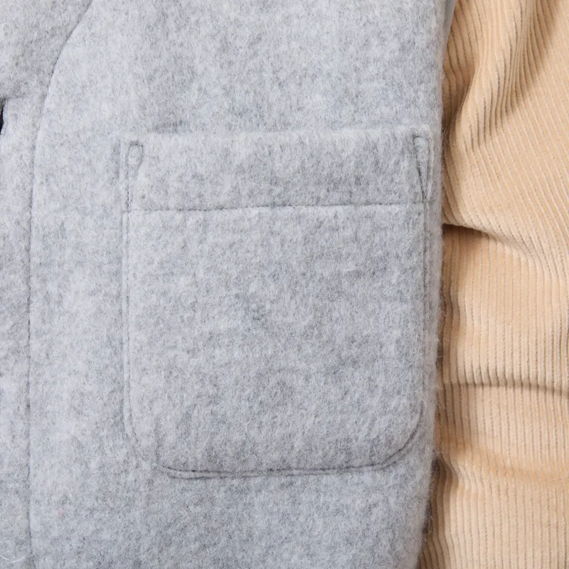 Anerkjendt Akrasmus Boiled Wool Gilet Light Grey Mel-4