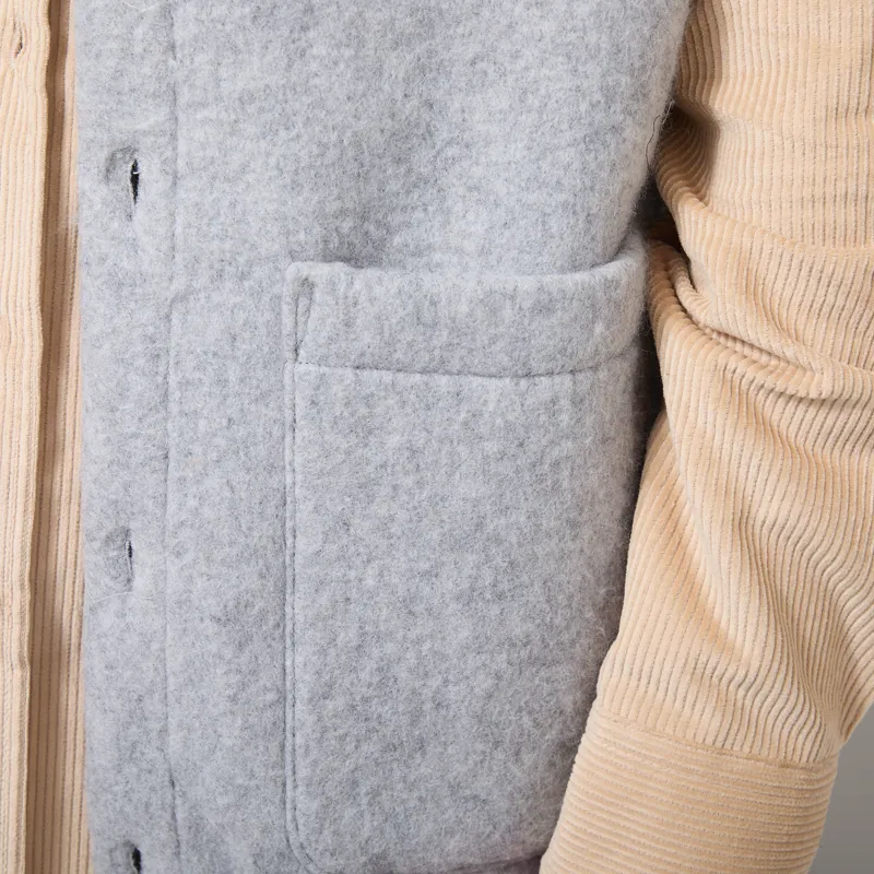 Anerkjendt Akrasmus Boiled Wool Gilet Light Grey Mel-5