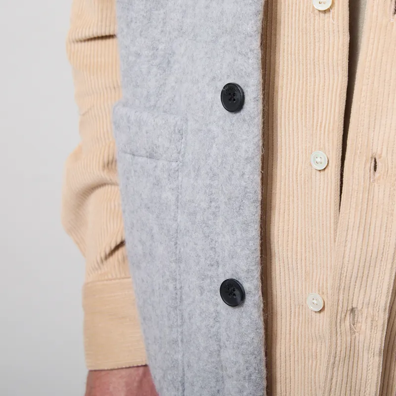 Anerkjendt Akrasmus Boiled Wool Gilet Light Grey Mel-6