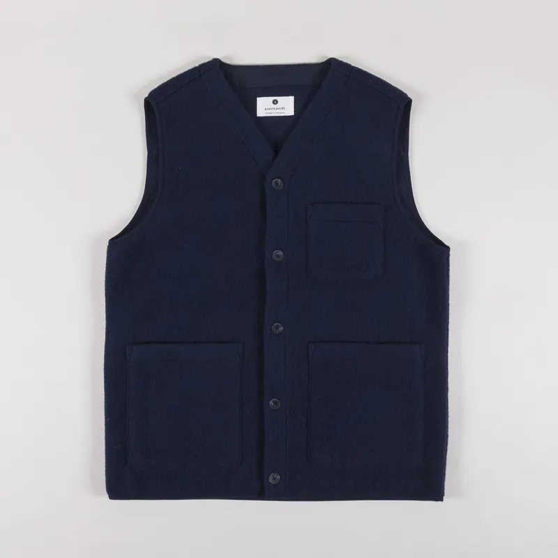 Anerkjendt Akrasmus Boiled Wool Gilet Sky Captain