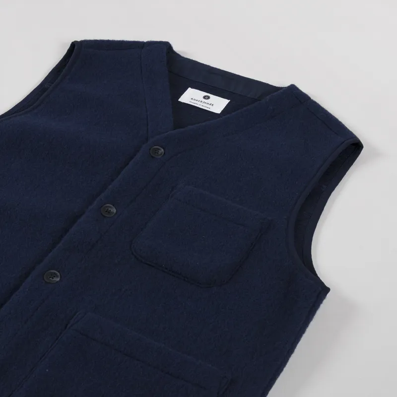 Anerkjendt Akrasmus Boiled Wool Gilet Sky Captain-2