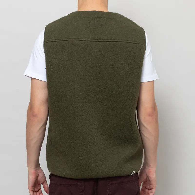 Anerkjendt Akrasmus Boiled Wool Gilet Forest Night-3