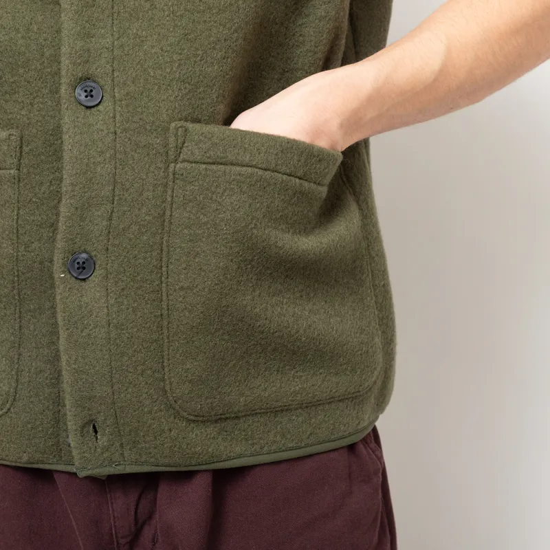 Anerkjendt Akrasmus Boiled Wool Gilet Forest Night-9