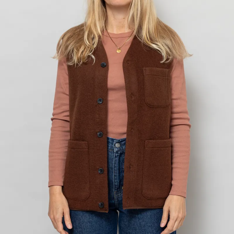 Anerkjendt Womens Akrasmus Boiled Wool Gilet Carafe-1