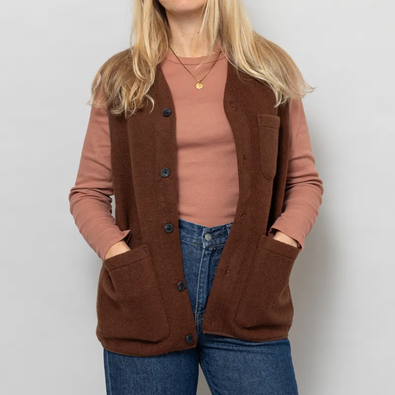 Anerkjendt Womens Akrasmus Boiled Wool Gilet Carafe-2