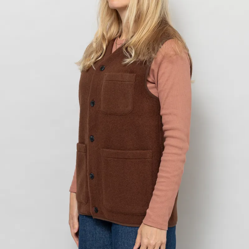 Anerkjendt Womens Akrasmus Boiled Wool Gilet Carafe-3