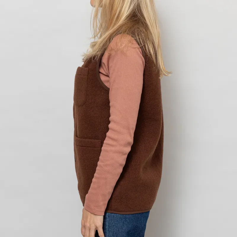 Anerkjendt Womens Akrasmus Boiled Wool Gilet Carafe-4