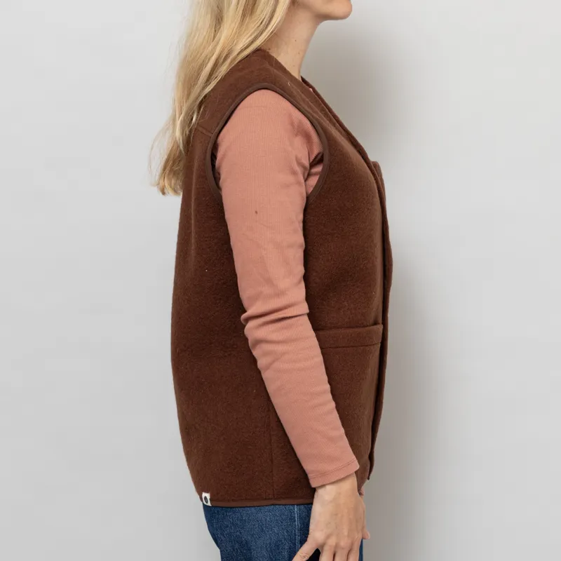 Anerkjendt Womens Akrasmus Boiled Wool Gilet Carafe-6