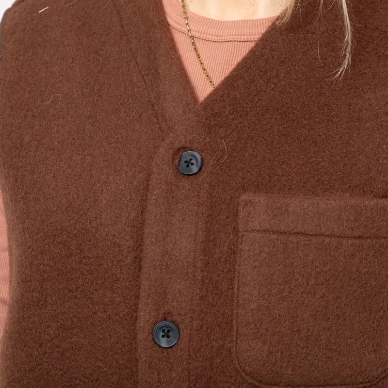 Anerkjendt Womens Akrasmus Boiled Wool Gilet Carafe-9