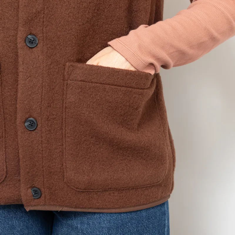 Anerkjendt Womens Akrasmus Boiled Wool Gilet Carafe-8