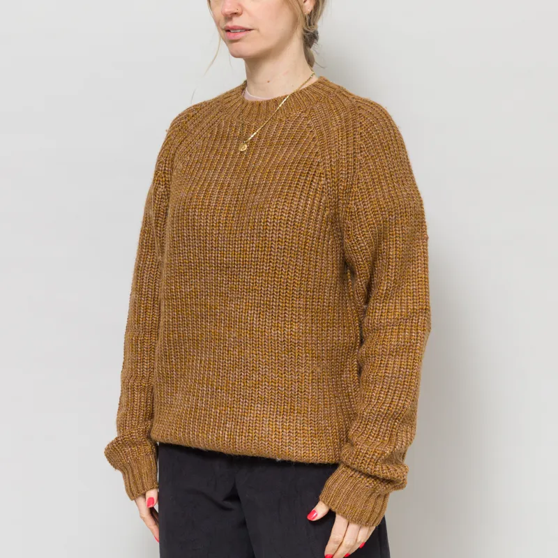 Anerkjendt Womens Aksune Structure Knit Golden Brown-1