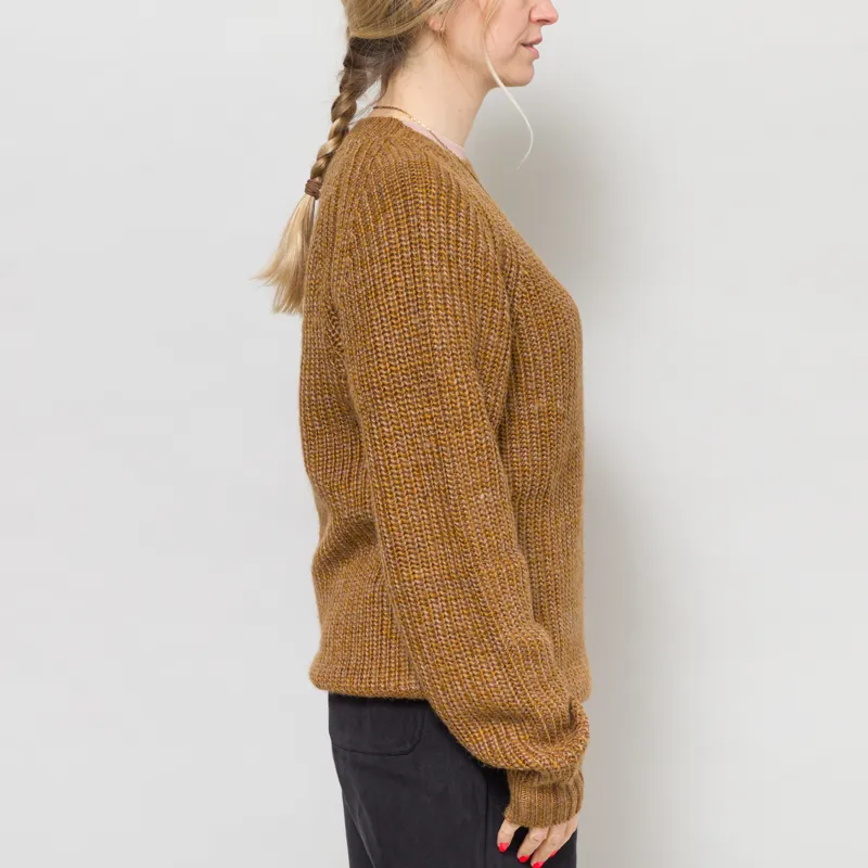 Anerkjendt Womens Aksune Structure Knit Golden Brown-4