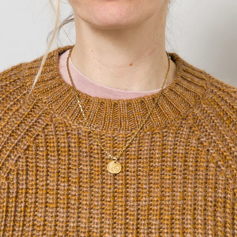 Anerkjendt Womens Aksune Structure Knit Golden Brown-5