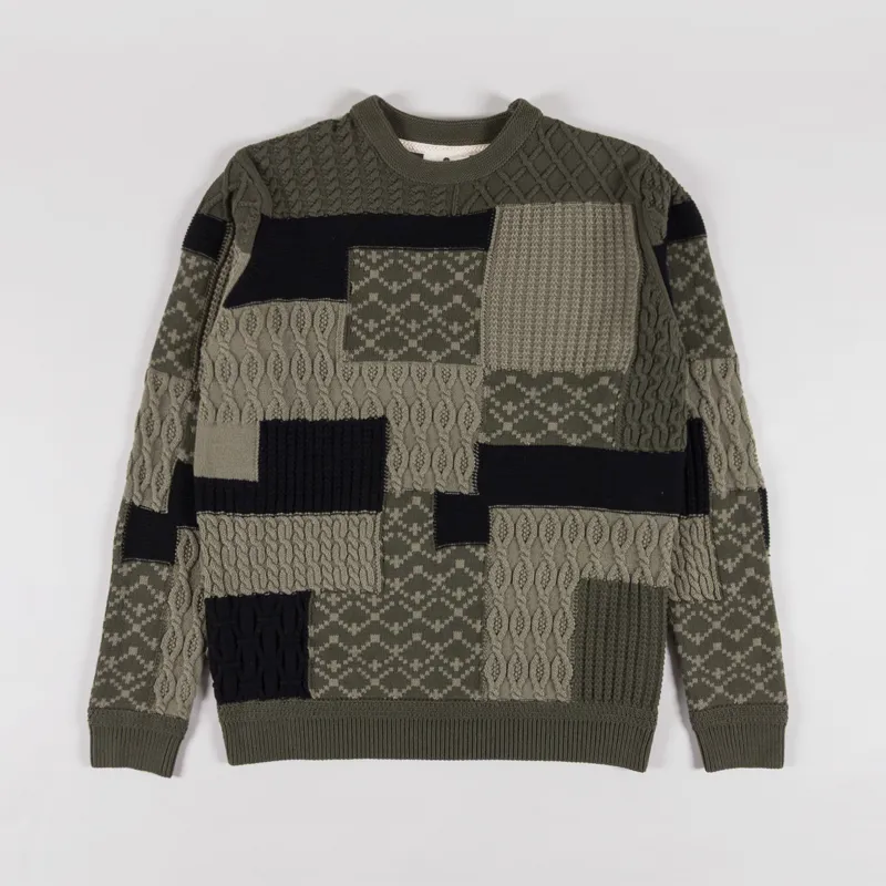 Anerkjendt Aksune Patchwork Knit Forest Night 