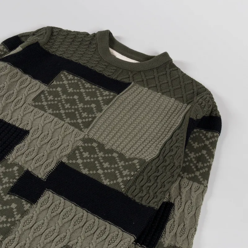 Anerkjendt Aksune Patchwork Knit Forest Night -2