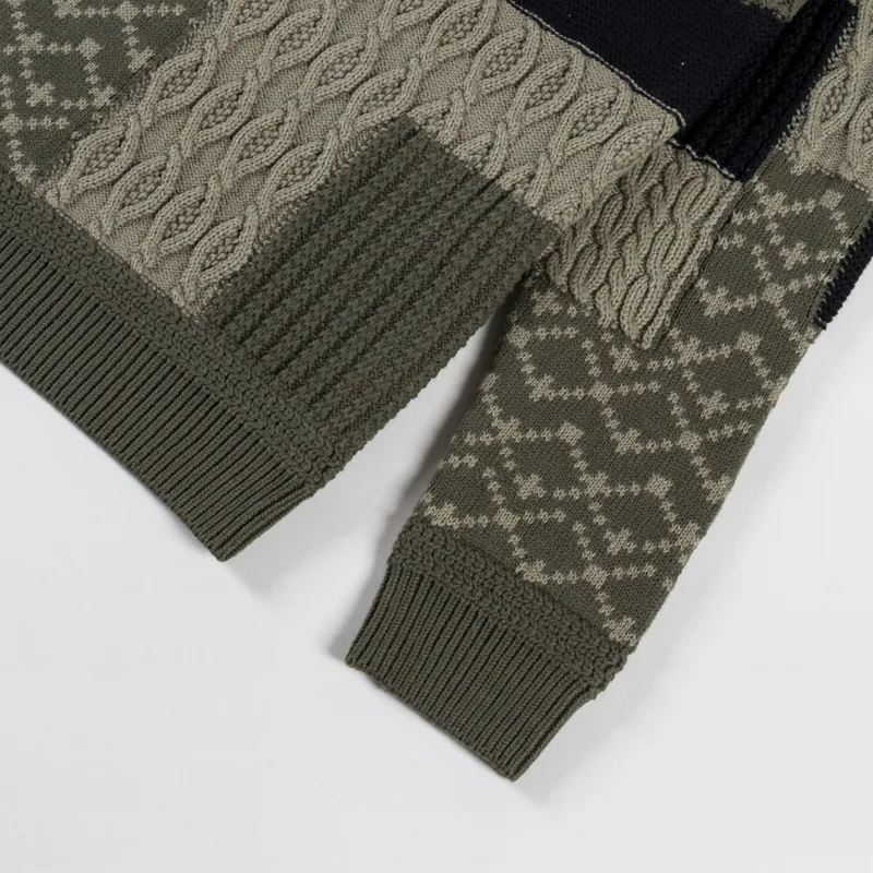 Anerkjendt Aksune Patchwork Knit Forest Night -6