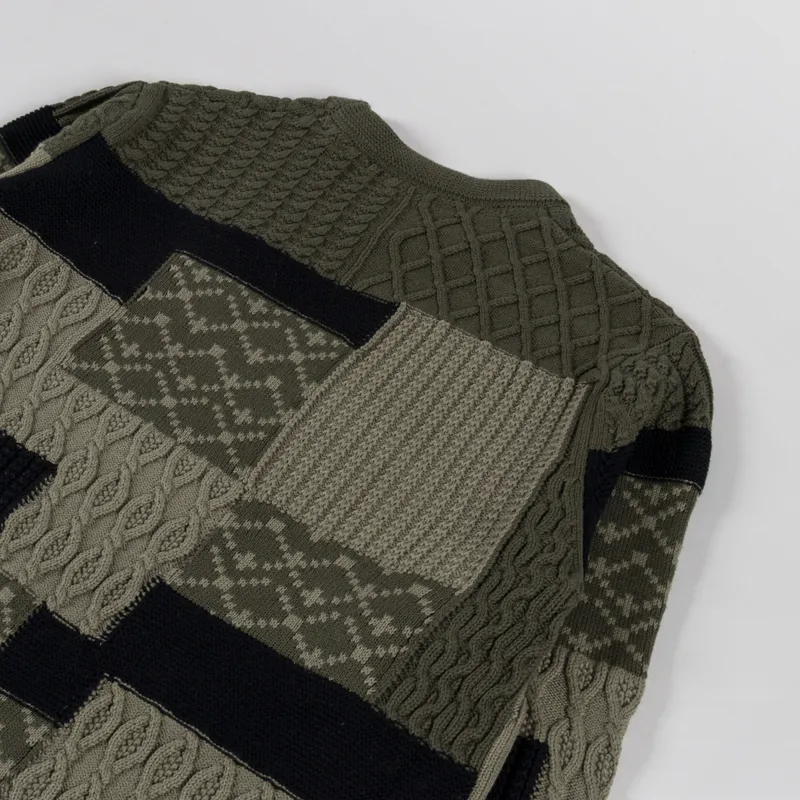 Anerkjendt Aksune Patchwork Knit Forest Night -3