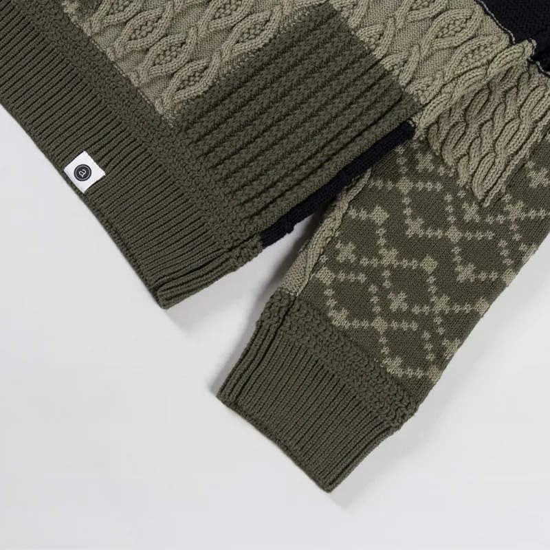 Anerkjendt Aksune Patchwork Knit Forest Night -5