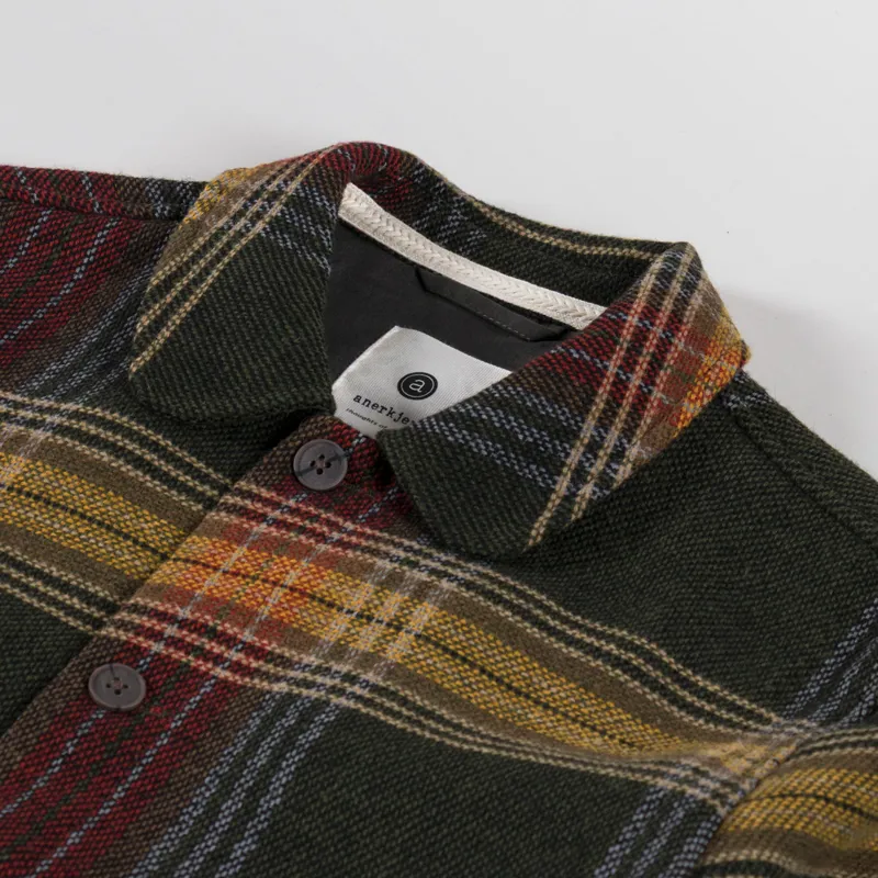 Anerkjendt Akoscar Heavy Twill Overshirt Forest Night-6