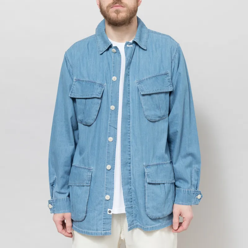 Anerkjendt Akotto Chambray Four Pocket Jacket Medium Blue Denim