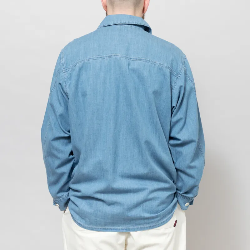 Anerkjendt Akotto Chambray Four Pocket Jacket Medium Blue Denim-3