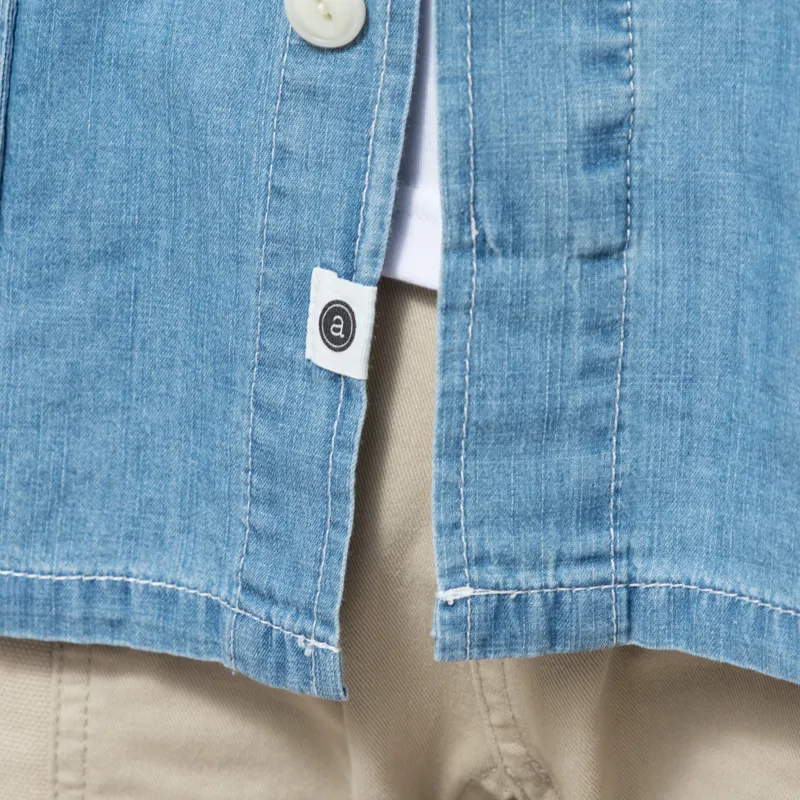 Anerkjendt Akotto Chambray Four Pocket Jacket Medium Blue Denim-6