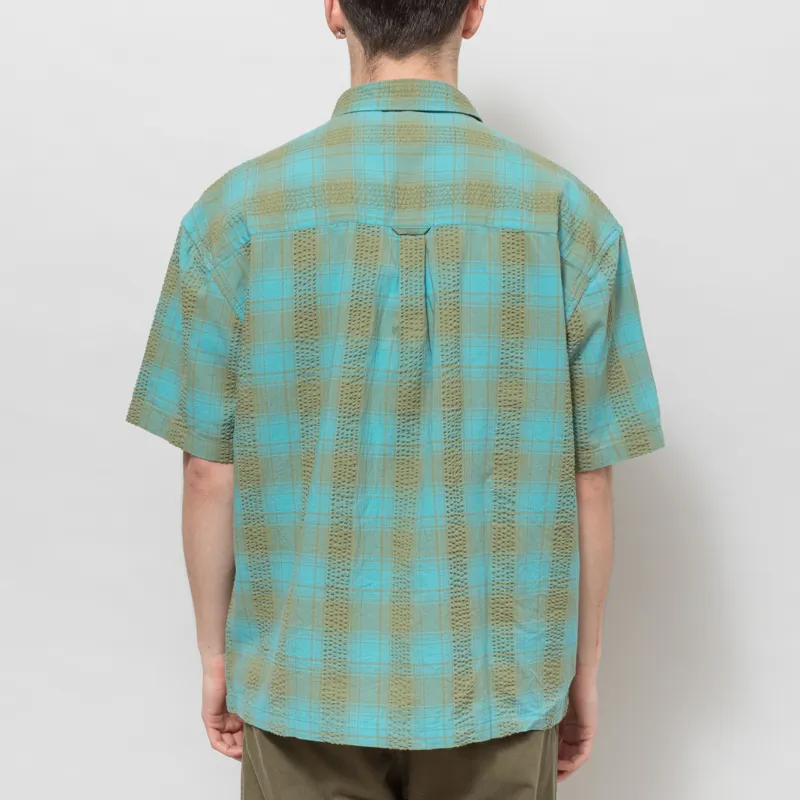 Anerkjendt Akotto Seersucker Shirt Teal-2