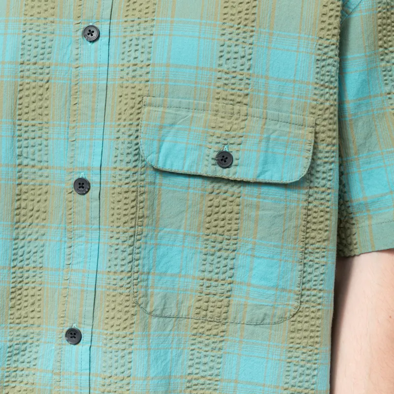 Anerkjendt Akotto Seersucker Shirt Teal-5