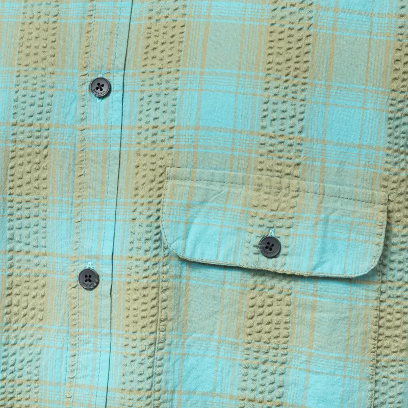 Anerkjendt Akotto Seersucker Shirt Teal-6