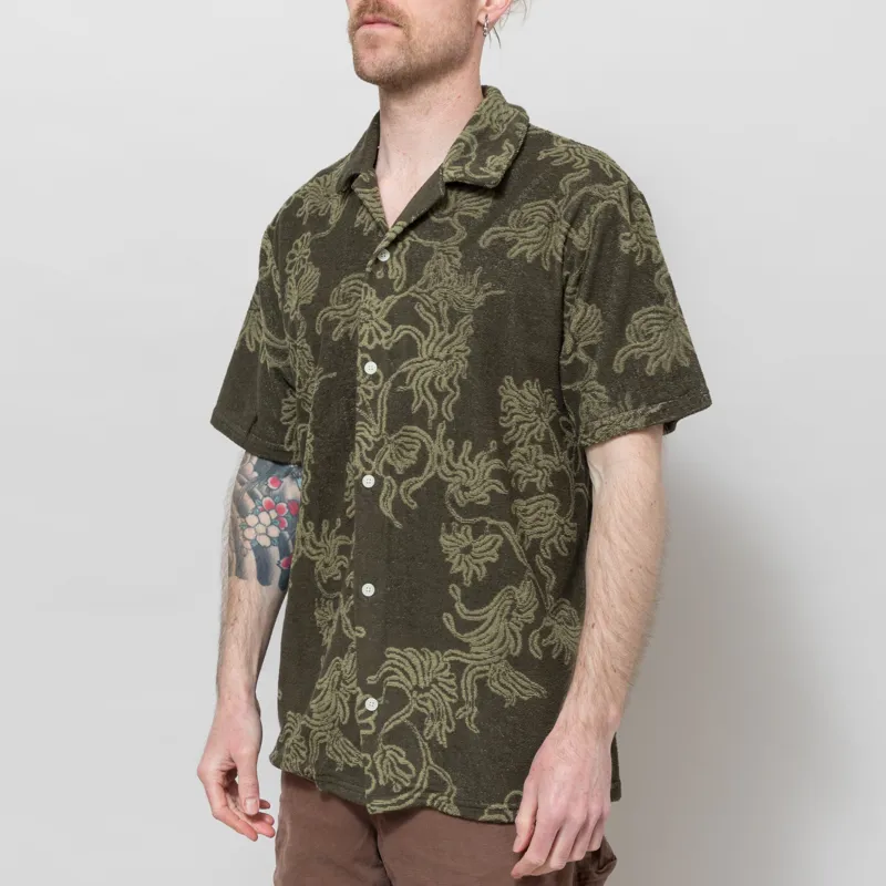 Anerkjendt Akleander Frotte Jac Shirt Forest Night-1