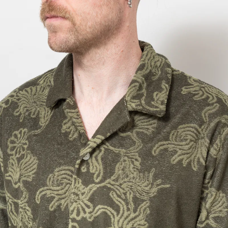 Anerkjendt Akleander Frotte Jac Shirt Forest Night-5