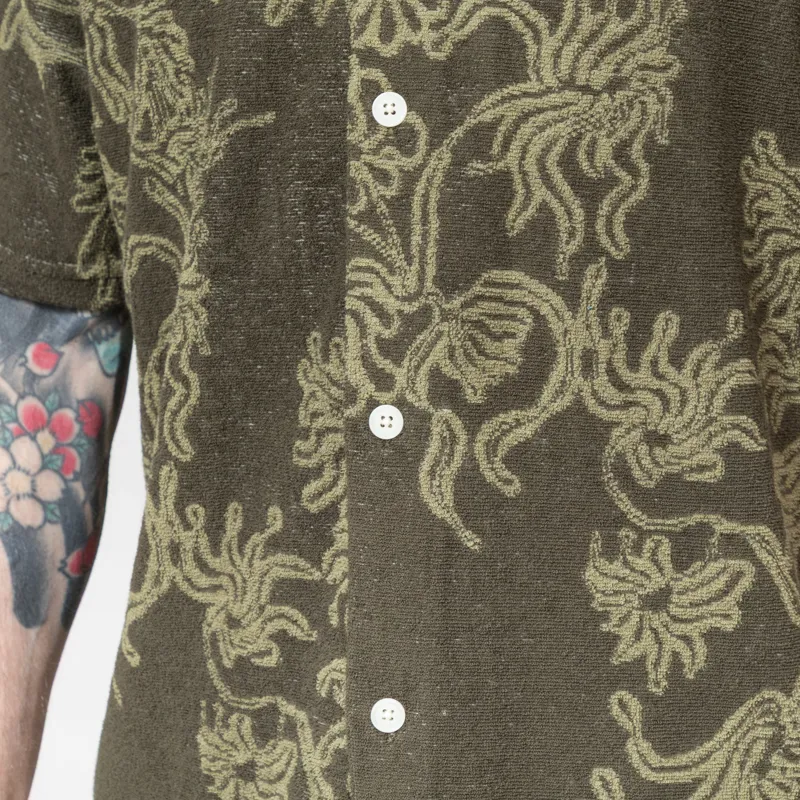 Anerkjendt Akleander Frotte Jac Shirt Forest Night-7