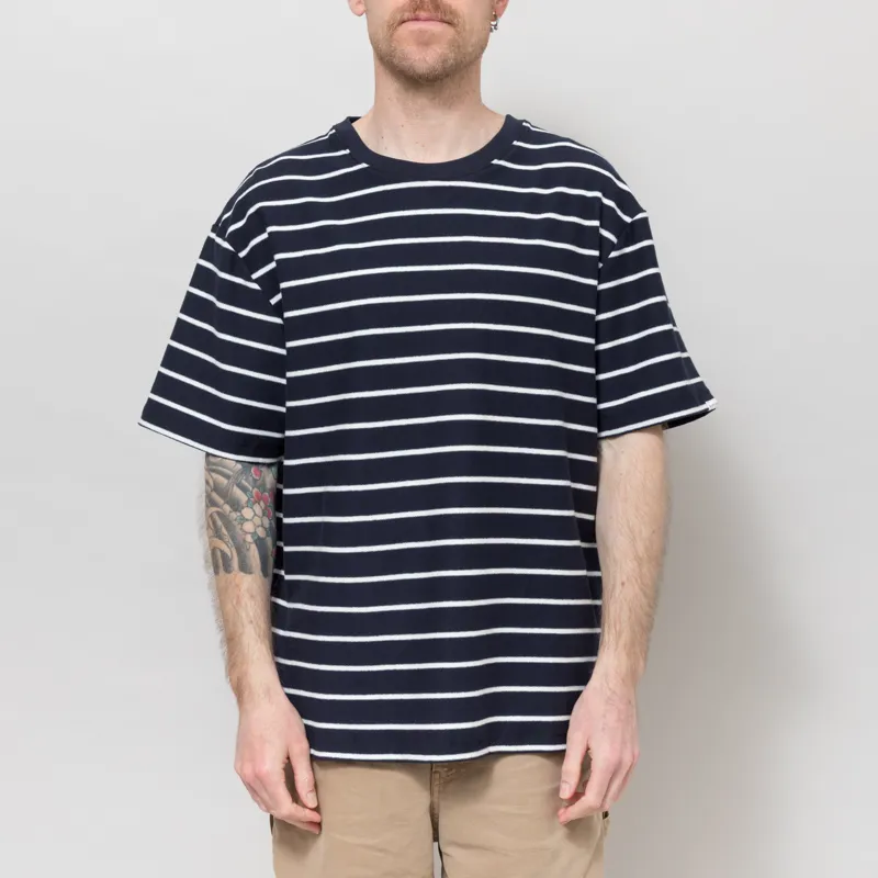 Anerkjendt Akvillads Structure Stripe T Shirt Sky Captain