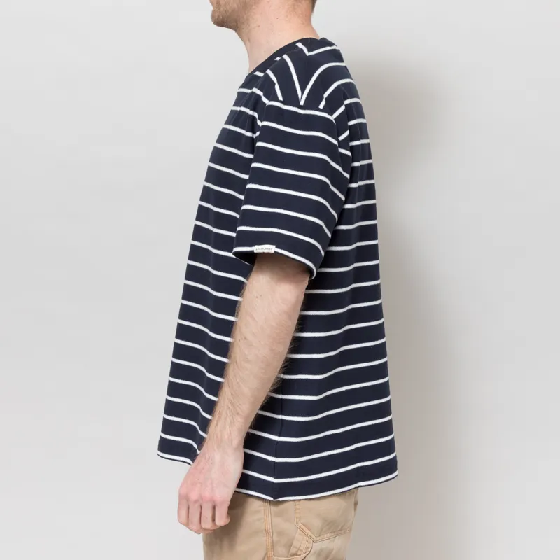 Anerkjendt Akvillads Structure Stripe T Shirt Sky Captain-2