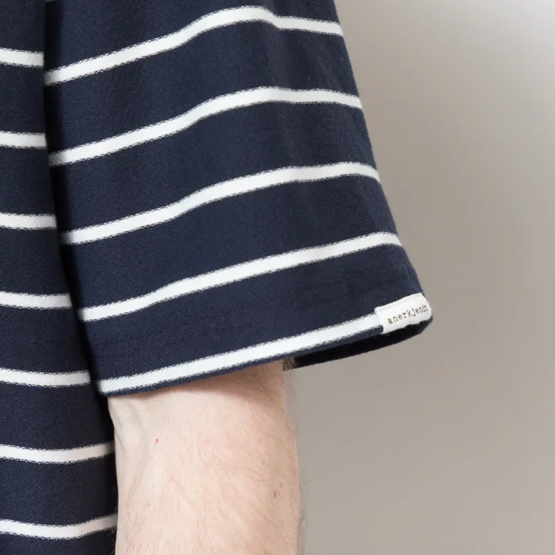 Anerkjendt Akvillads Structure Stripe T Shirt Sky Captain-7